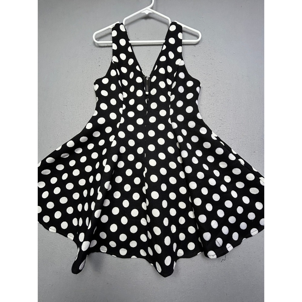 Hot & Delicious Dress Polyester Polka Dot Black White Large Womens